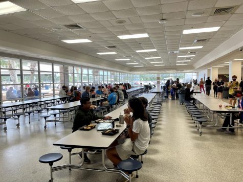 Students seated in the Fairhope High School cafeteria.